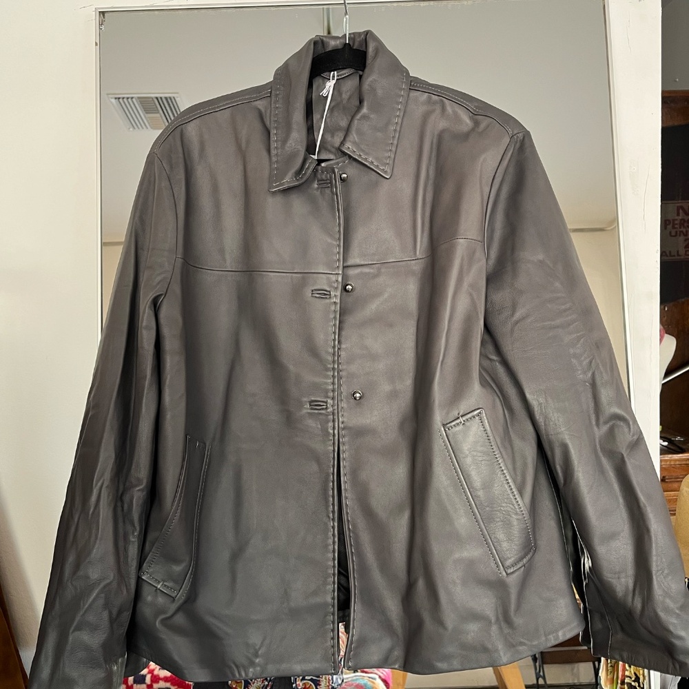 Ghera Studio Grey Leather Jacket
